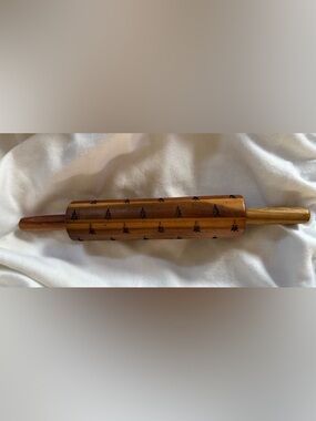 Hearth and Hand Wooden Rolling Pin with Tree Pattern